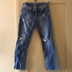 Express straight leg distressed jeans